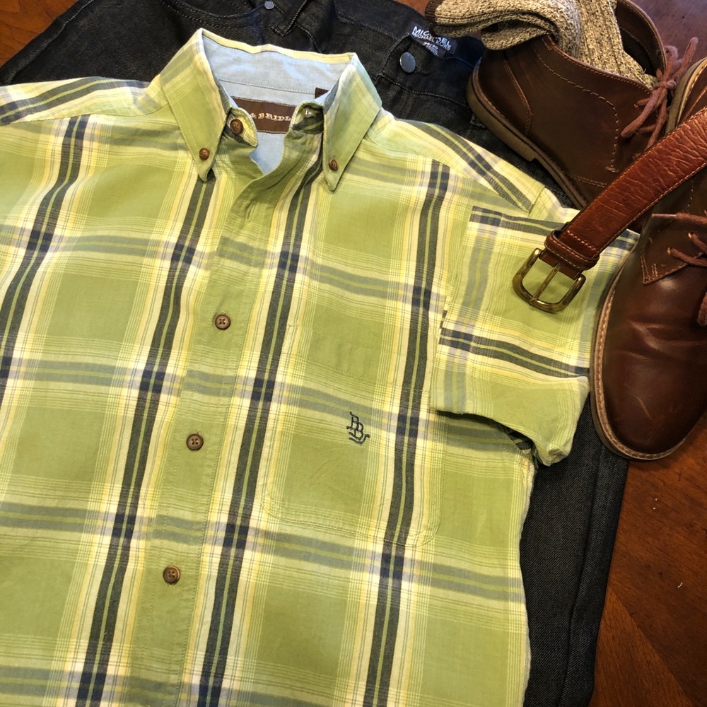 Brit & Bridle s/s Green Plaid Shirt